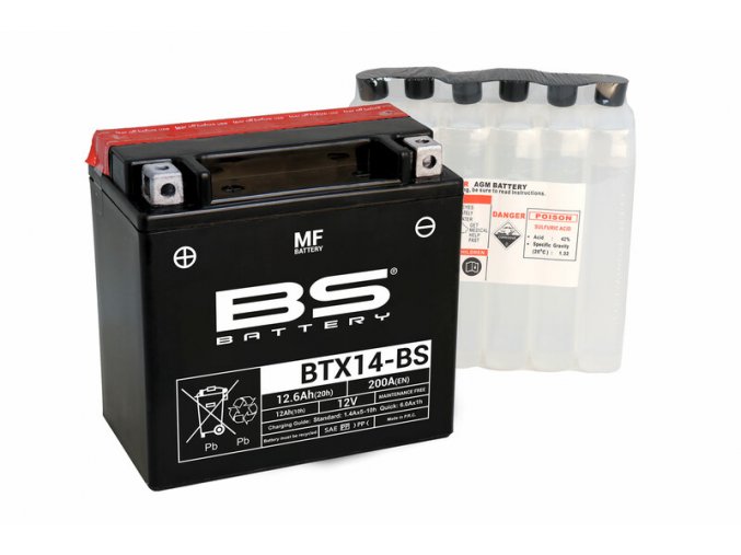 Motocyklová baterie BS-BATTERY BTX14-BS (YTX14-BS)