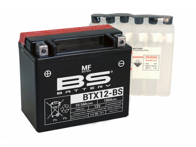 Motocyklová baterie BS-BATTERY BTX12-BS (YTX12-BS)