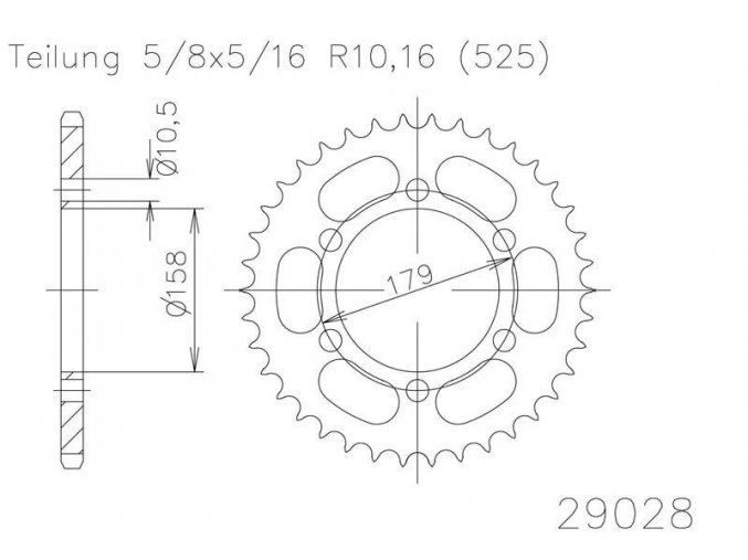 ESJOT 29028-45 řetězová rozeta 45