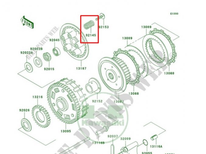 Kawasaki W800 sada originálních spojkových pružin 5ks