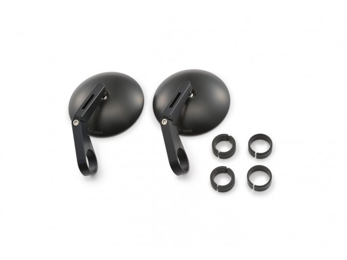 d mirror 9 aluminum abs bar end mirror black short set 2pcs