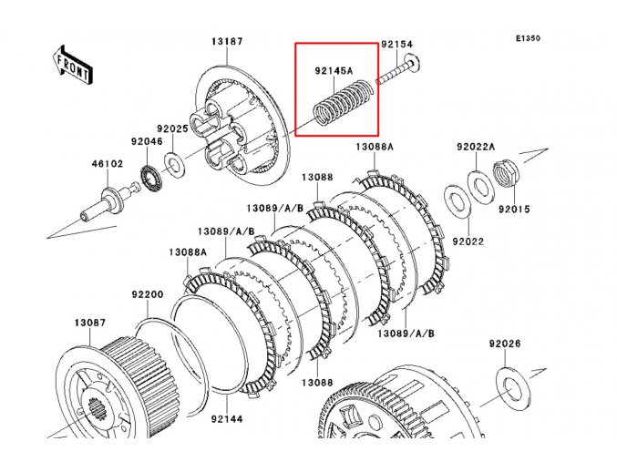 Kawasaki Z1000 sada originálních spojkových pružin 5ks