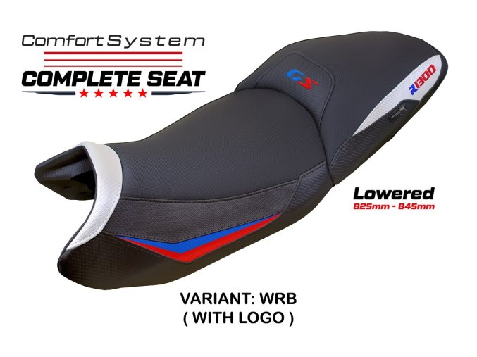 Kompletní sedlo BMW R 1300 GS 2023-2025 Dorfen Comfort System - snížené (potah sedla s logem WRB (white-red-blue))