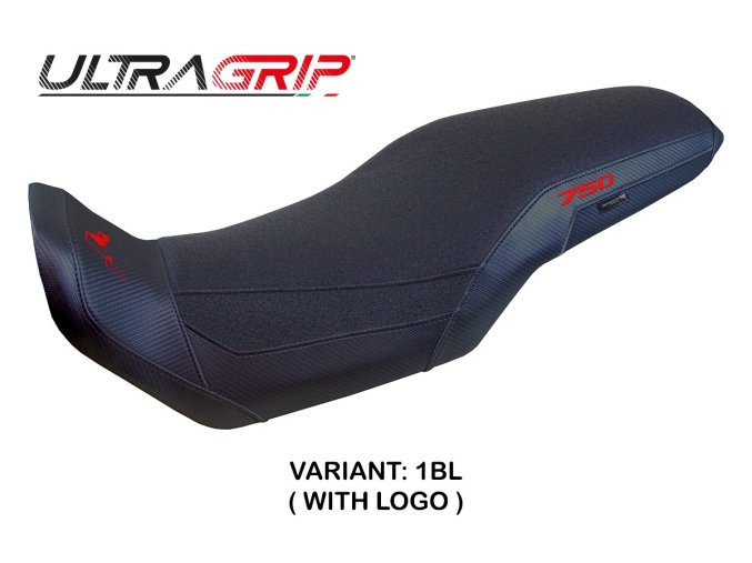 Potah sedla Honda Transalp 750 (23-25) model Malmo Ultragrip (potah sedla s logem 1BL (black))