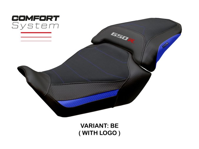 Potah sedla Honda CBR 650 R (24-25) model Mali Comfort (potah sedla s logem BE (blue))