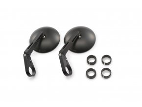 d mirror 9 aluminum abs bar end mirror black short set 2pcs