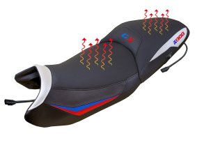 Kompletní vyhřívané sedlo BMW R 1300 GS 2023-2025 Dorfen Comfort System - zvýšené (potah sedla s logem WRB (white-red-blue))