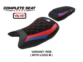 Kompletní sedlo BMW S 1000 RR 19-25 Varel Velvet (potah sedla M-SPORT RDB (red-blue))
