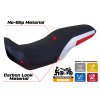 Potah sedla Honda Transalp 750 (23-25) model Malmo Ultragrip (potah sedla bez loga 5WHR (white-red))