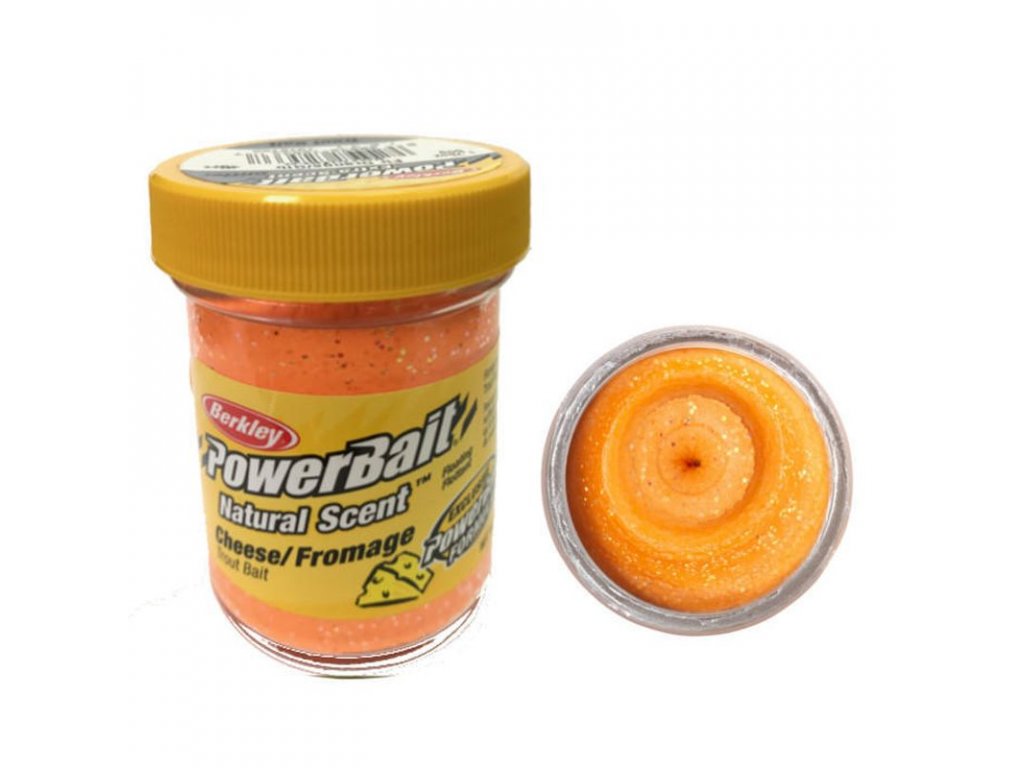 BERKLEY PowerBait Natural Scent Trout Bait 50g Cheese Fluo Orange