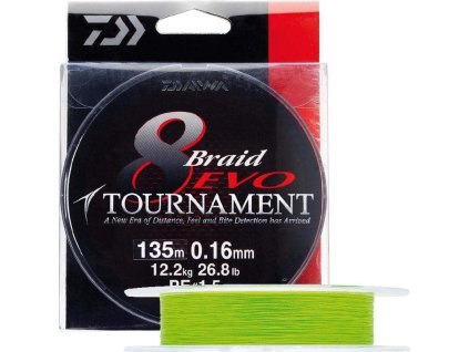 DAIWA Pletená Šňůra Tournament 8 Braid Evo Chartreuse 135m