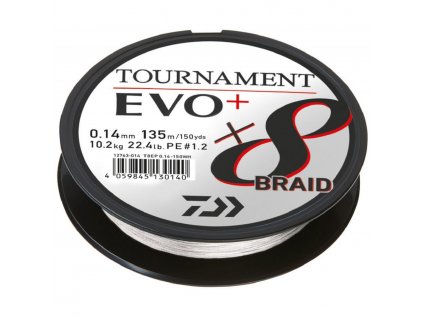 DAIWA Pletená Šňůra Tournament X8 Braid Evo+ 135m White