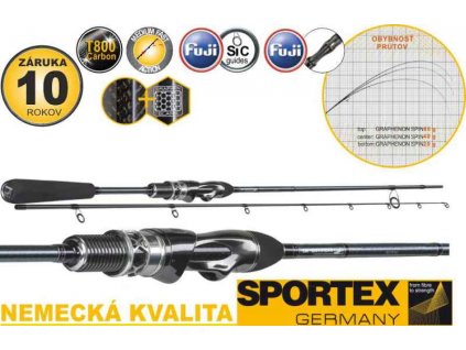 SPORTEX Přívlačový prut Graphenon Spin 2-díl 240cm/ 20g (8-28g)