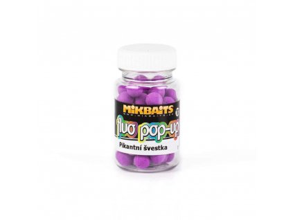 MIKBAITS Fluo Pop-up Boilie 10mm Pikantní švestka