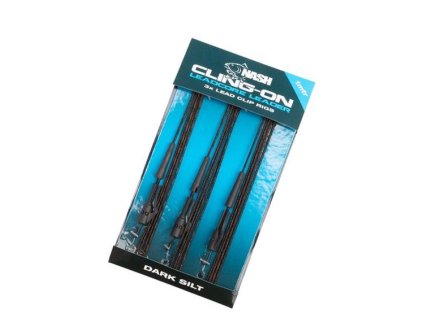 NASH Cling-On Leadcore Lead Clip Leaders 1m Dark Silt