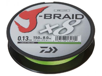 DAIWA Pletená Šňůra J-Braid X8 Chartreuse 150m