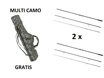 MIVARDI 2x Prut Sentinel Carp 390SH + Obal Multi Camo 145