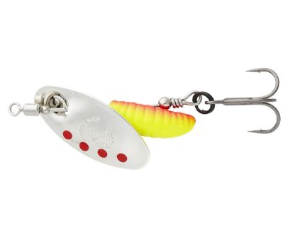 SAVAGE GEAR Třpitka Grub Spinners Sinking Silver Red Yellow