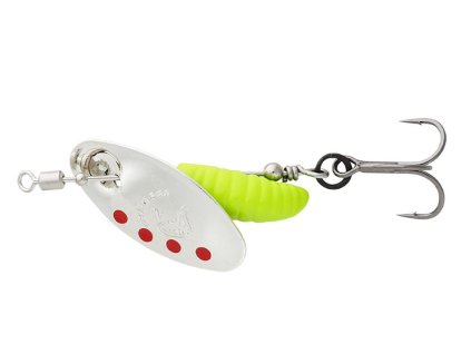 SAVAGE GEAR Třpitka Grub Spinners Sinking Silver Red Lime