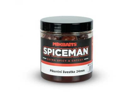 MIKBAITS Spiceman Boilie v dipu 250ml Pikantní Švestka