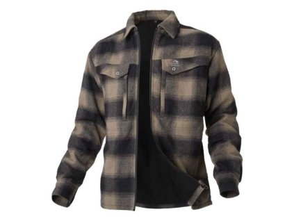 Zateplené košile GEOFF ANDERSON Ezmar2+ dlouhý rukáv zelená XXXL