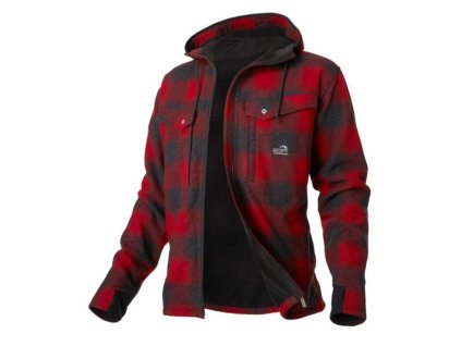 Zateplené košile GEOFF ANDERSON Ezmar2+ s kapucí - dlouhý rukáv červen XXXL