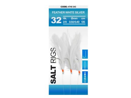 SPRO 32 Salt Rig Feather White Silver #2/0 3H White Silver