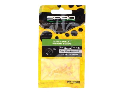 SPRO Glass Bullet Weight Beads 6mm Clear Diamond