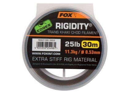 FOX vlasec Edges Rigidity Chod filement 30lb 30m trans khaki