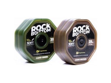 RIDGEMONKEY Connexion Rock Bottom Tungsten Soft Coated Hooklink Camo Brown 10m
