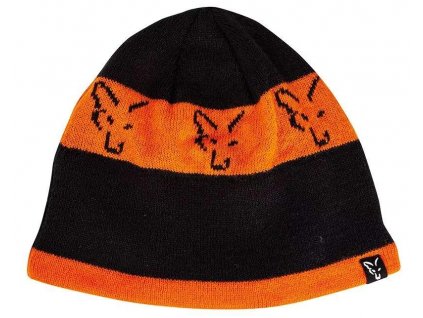 FOX Black/Orange Beanie čepice L