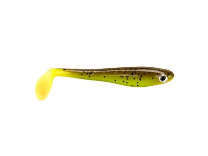 BERKLEY Gumová Nástraha PowerBait Hollow Belly 12,5cm Brown Chartreuse