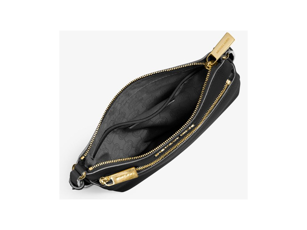 Michael Kors Kabelka Riley Small Flat Crossbody Black Gold Aboutbag