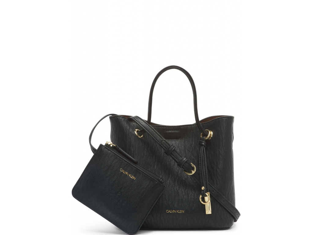 Calvin Klein Kabelka Gabrianna Crossbody Black Gold - Aboutbag Calvin Klein Kabelka Gabrianna Crossbody Black Gold - Aboutbag