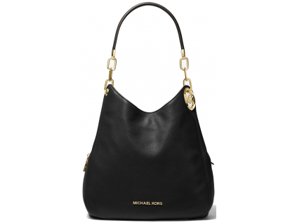 Michael Kors Lillie Signature Chain Shoulder Tote Black Gold