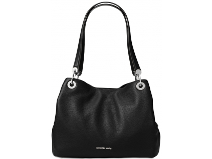 Raven Pebble Leather Tote Black Silver