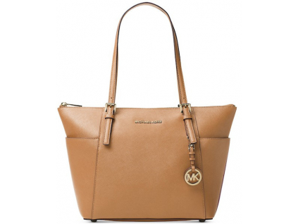 Michael Kors Jet Set Top Zip Saffiano Tote Acorn