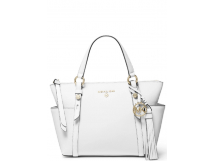 Michael Kors Sullivan Small Convertible Top Zip Leather Tote Optic White