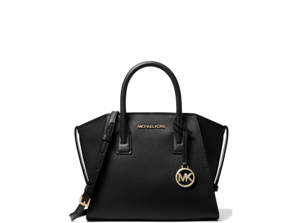 Michael Kors Avril Small Leather Top Zip Satchel Black