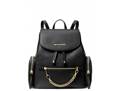 Michael Kors Batoh Jet Set Medium Pebbled Leather Backpack Blackaq