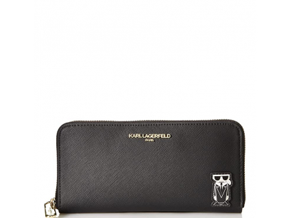 Karl Lagerfeld Paris Zip Around Wallet Black Black Multia