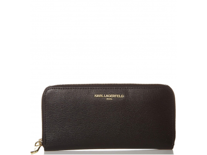 Karl Lagerfeld Paris Zip Around Wallet Black Goldaa