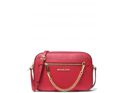 Michael Kors Kabelka Jet Set Large Saffiano Leather Crossbody Bag Bright Red223