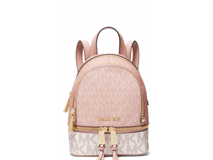 Michael Kors Rhea Mini Color Block Logo Backpack Ballet Multi