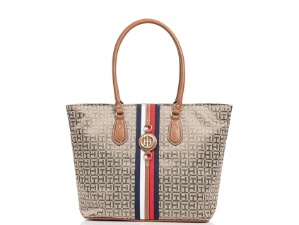 Tommy Hilfiger Kabelka Jaden Plus Tote Tan Dark Chocolate33