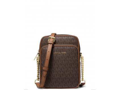 Michael Kors Jet Set Travel Medium Logo Crossbody Brownaa