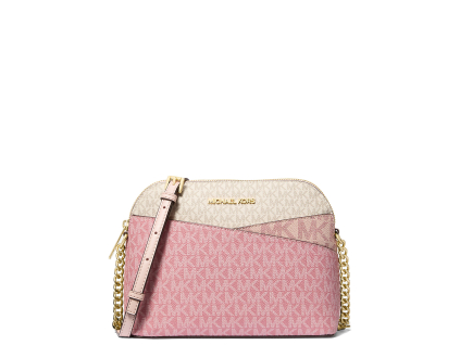 Michael Kors Jet Set Travel Medium Color Block Signature Logo Crossbody Bag Powder Blush Multi2