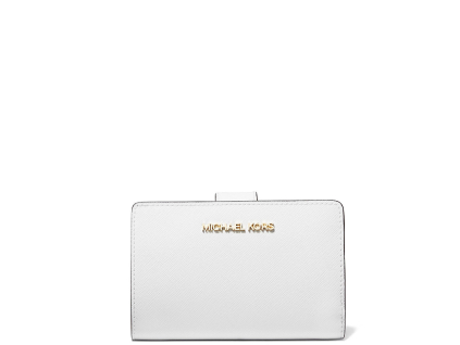 Michael Kors Peněženka Medium Crossgrain Leather Optic White