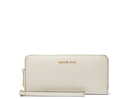 Michael Kors Peněženka Jet Set Travel Large Pebbled Leather Wristlet Light Cream