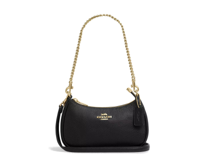 COACH Kabelka Teri Mini Crossbody Bag Pebbled Leather Gold Black